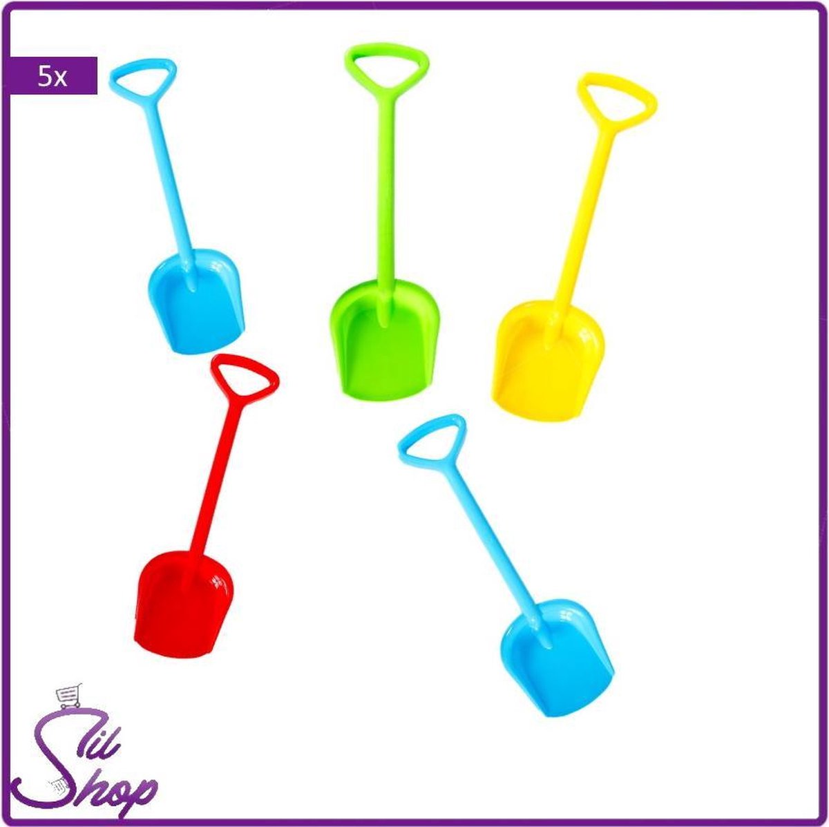 5x Diverse kinderschep 57cm | Strand, Schep, Speelgoed